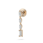 Load image into Gallery viewer, Marquise and Emerald Vertical Diamond Earring - HIBA JABER