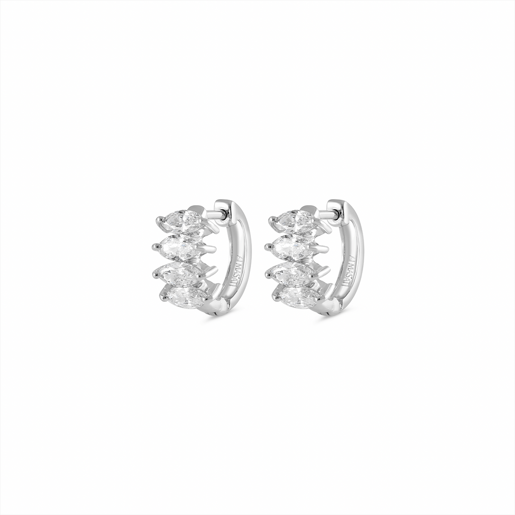 Marquise Diamond Hoops - HIBA JABER