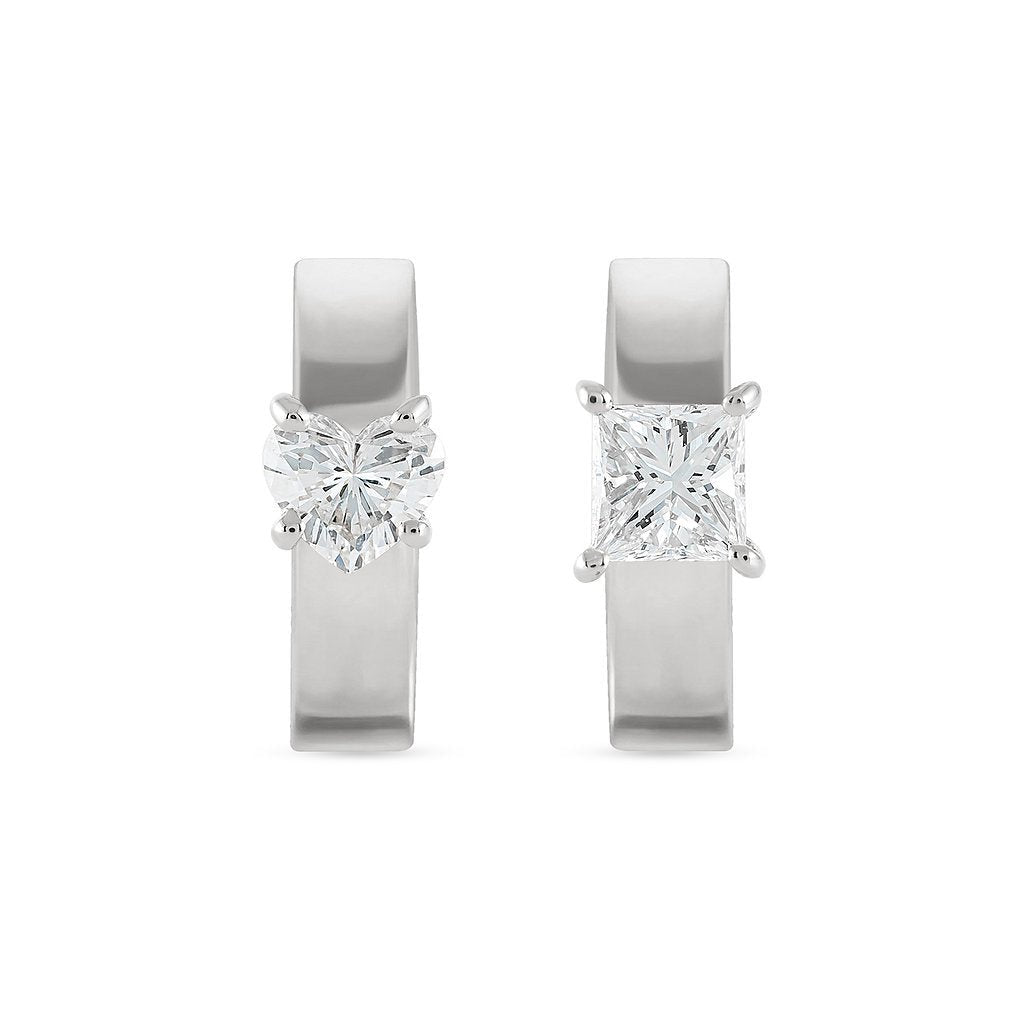 Mismatch Fancy Cut Hoop Earrings - HIBA JABER