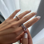 Load image into Gallery viewer, Multi Colored Sapphire Pear Ring - HIBA JABER