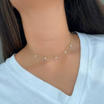Load image into Gallery viewer, Multi Diamond Droplet Choker - Yellow Gold - HIBA JABER