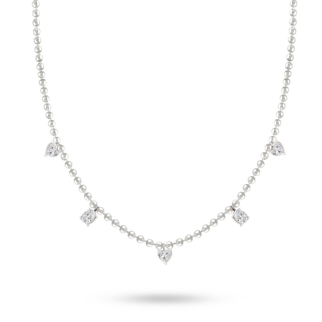 Multi Diamond Droplet Choker - Yellow Gold - HIBA JABER