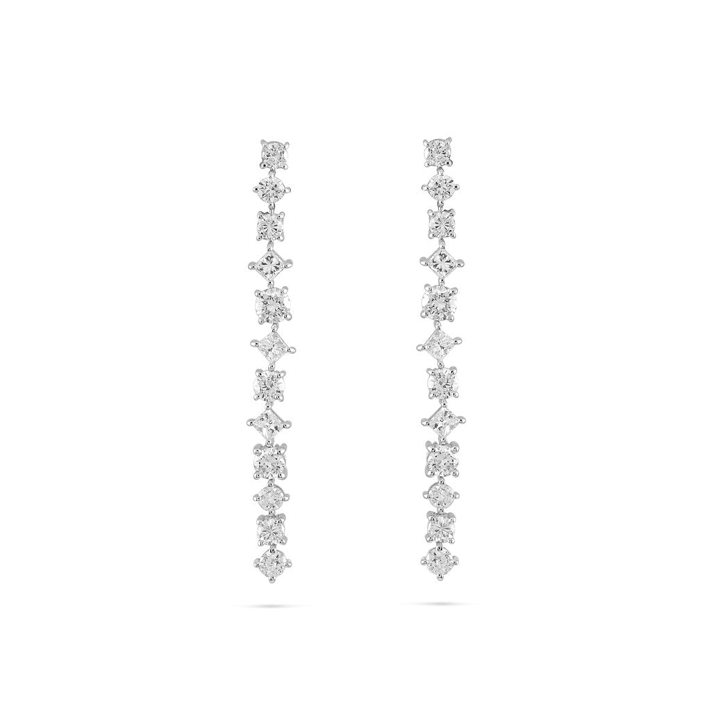 Multi Shaped Vertical Diamond Earrings - HIBA JABER