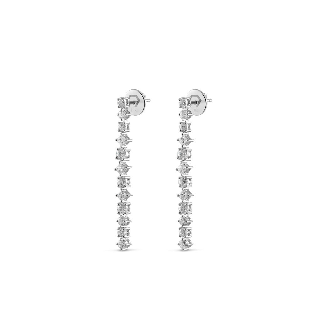 Multi Shaped Vertical Diamond Earrings - HIBA JABER