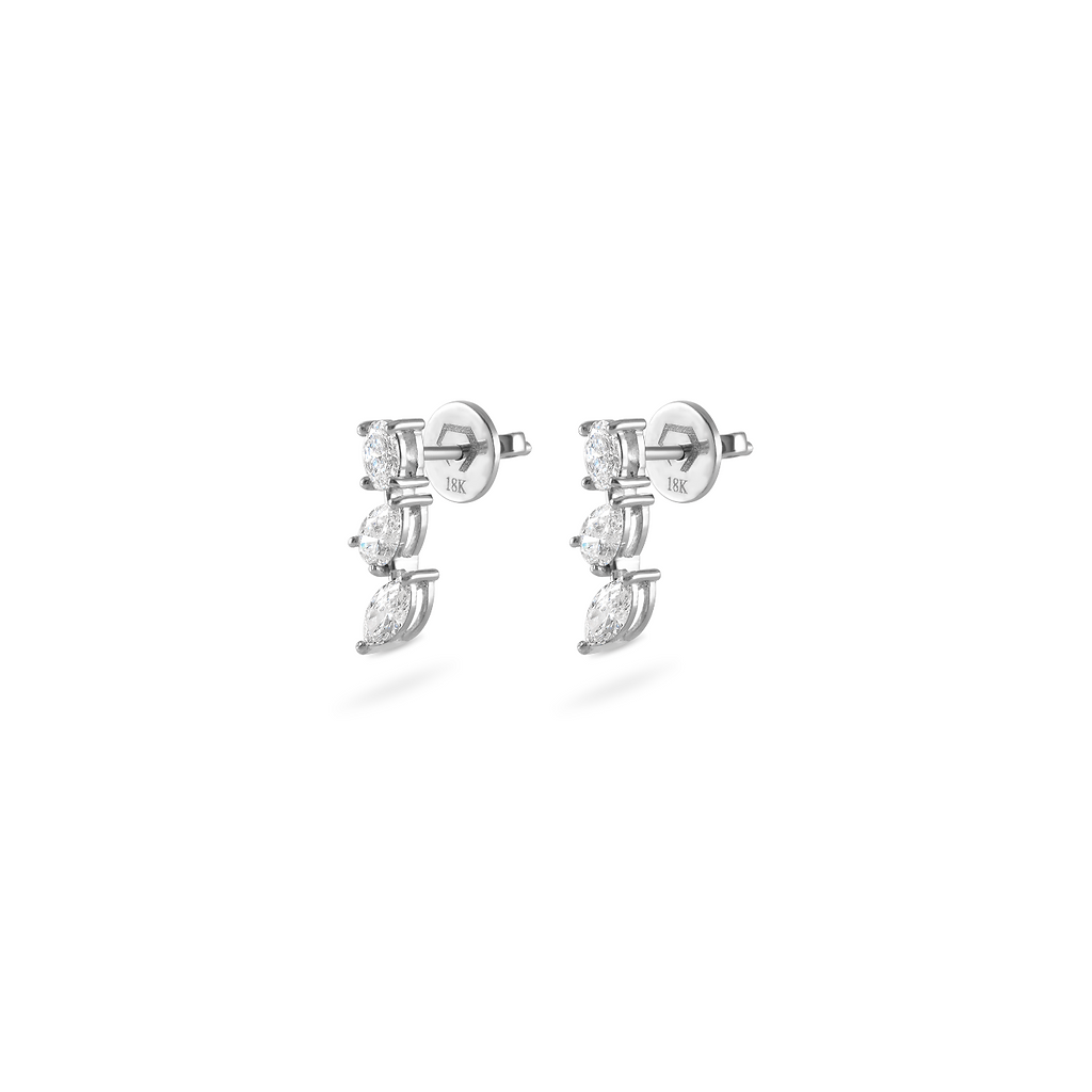 Multi Shaped Vertical Diamond Earrings - Matching Set - HIBA JABER