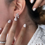 تحميل الصورة في عارض المعرض, Multi Shaped Vertical Diamond Earrings | Miss - match set - HIBA JABER