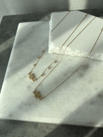 Load image into Gallery viewer, Nouf Name Necklace - with Hanging Diamonds - HIBA JABER