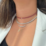 Load image into Gallery viewer, Odd One - Out Choker | Red Rubies - HIBA JABER