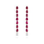 Load image into Gallery viewer, Odd One - Out Earrings | 7 Red Rubies - HIBA JABER