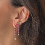 Load image into Gallery viewer, Odd One - Out Earrings | 7 Red Rubies - HIBA JABER