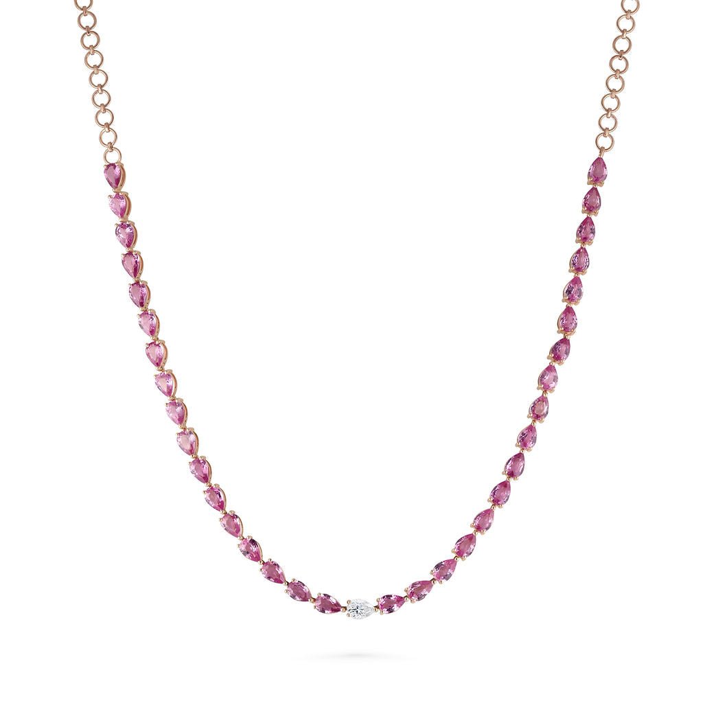 Odd One - Out Necklace 2.0 | Pink Sapphires - HIBA JABER