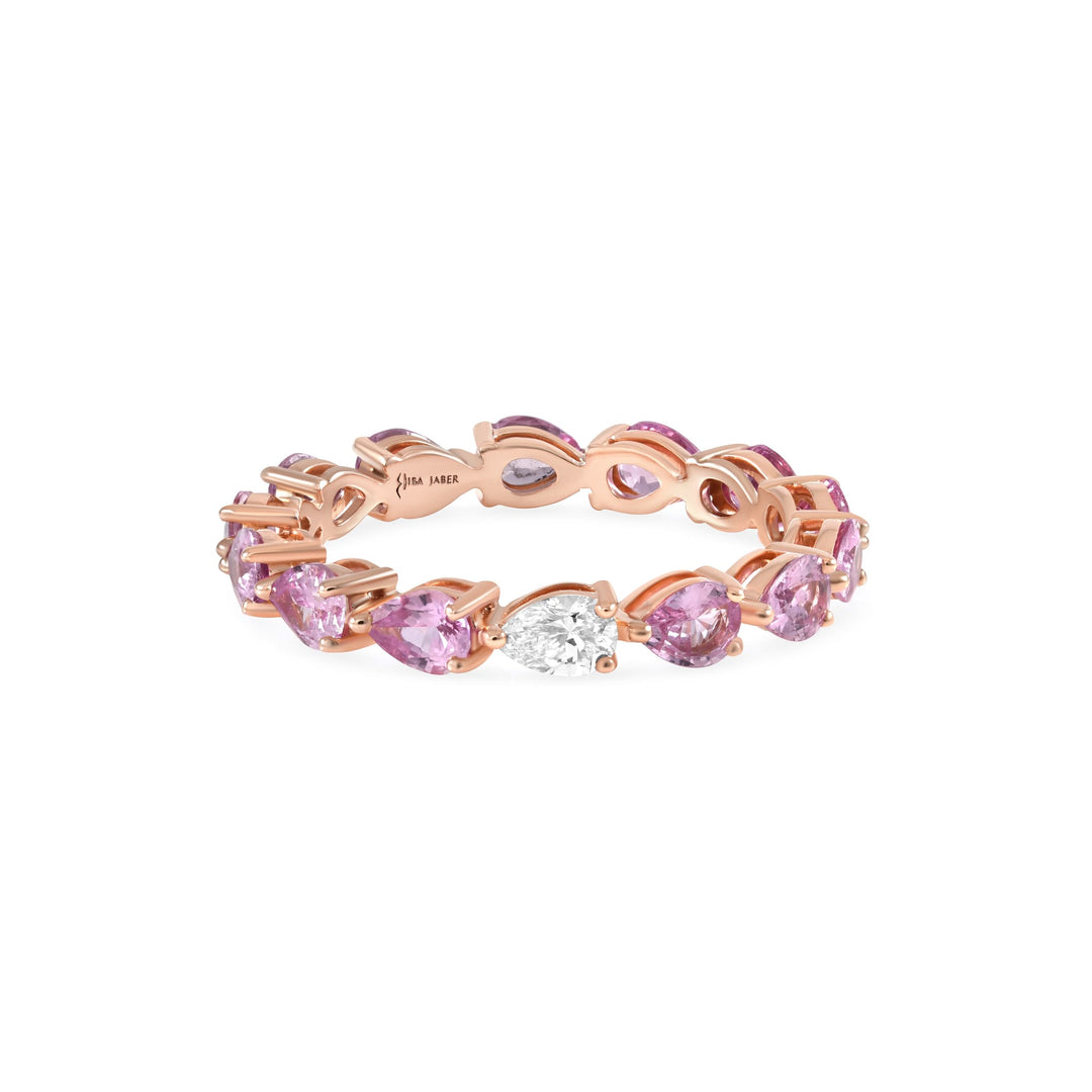 Odd One Out Ring | Pink Sapphire Pears Sideways - HIBA JABER