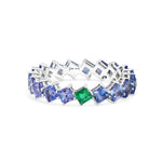 Load image into Gallery viewer, Odd One Out Slanted Princess Ring/ Blue Tanzanite - HIBA JABER