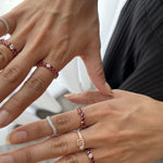 تحميل الصورة في عارض المعرض, Odd One Out Slanted Princess Ring/ Red Rubies - HIBA JABER