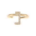 تحميل الصورة في عارض المعرض, One Letter Ring - with Diamonds - HIBA JABER