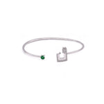 Load image into Gallery viewer, Open Bangle with a Colored Gemstone - HIBA JABER