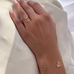 Load image into Gallery viewer, Open Bangle with a Colored Gemstone - HIBA JABER