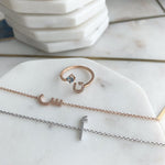 تحميل الصورة في عارض المعرض, Open Ring with Topaz with Letter - JEEM - HIBA JABER