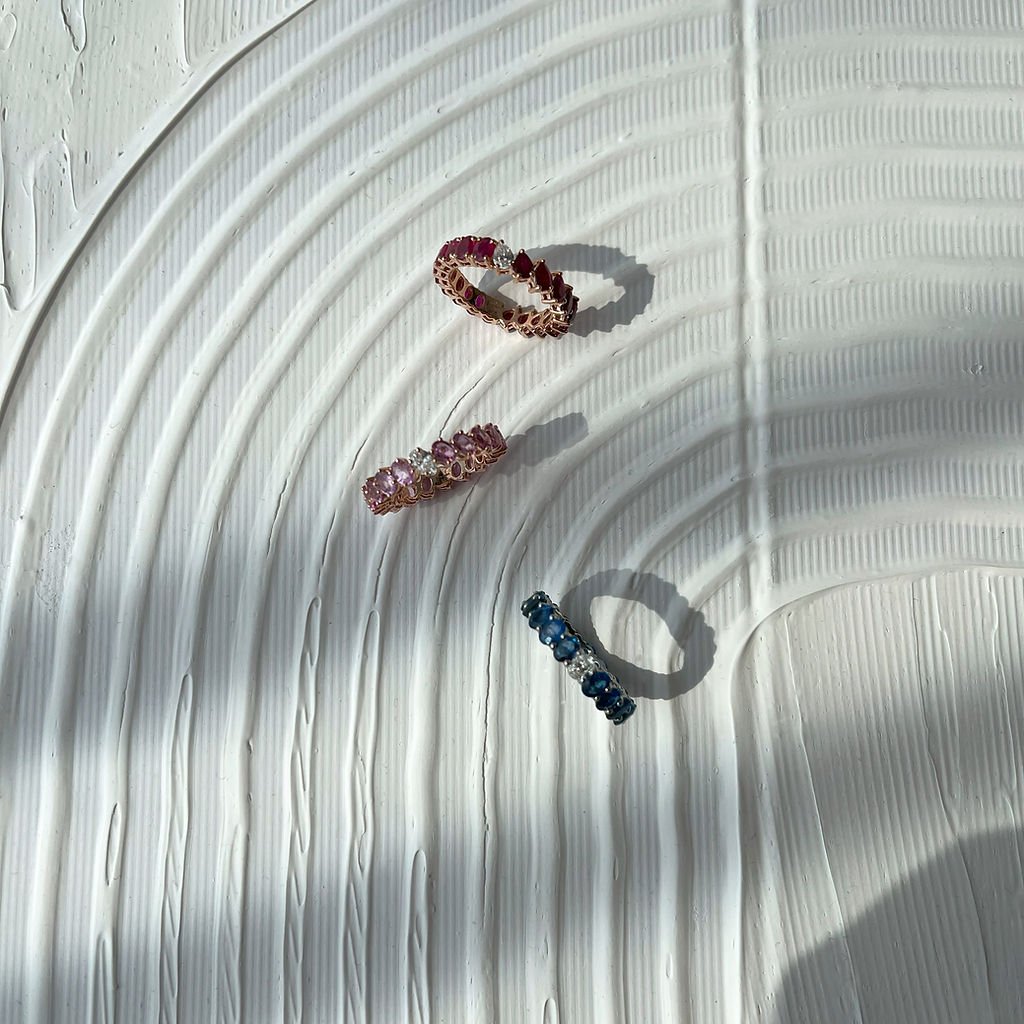 Oval Odd One Out Ring | Blue Sapphires - HIBA JABER