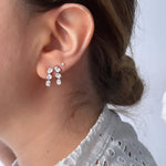 تحميل الصورة في عارض المعرض, Oval Vertical Diamond Earrings - Matching Set - HIBA JABER