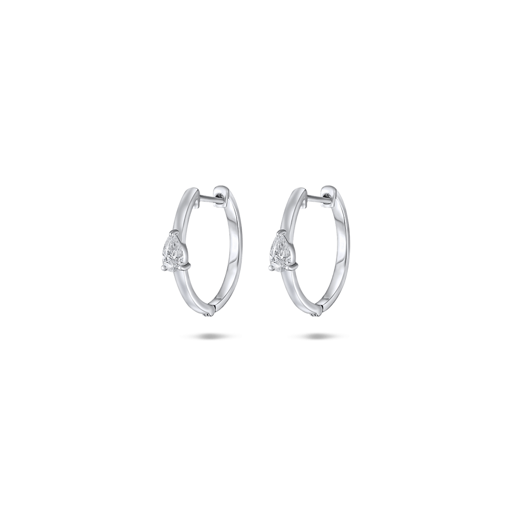 Pear Diamond Hoops - HIBA JABER