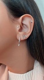 عرض الصورة في المعرض، Pear Drop Hoops - Earring Piece - HIBA JABER