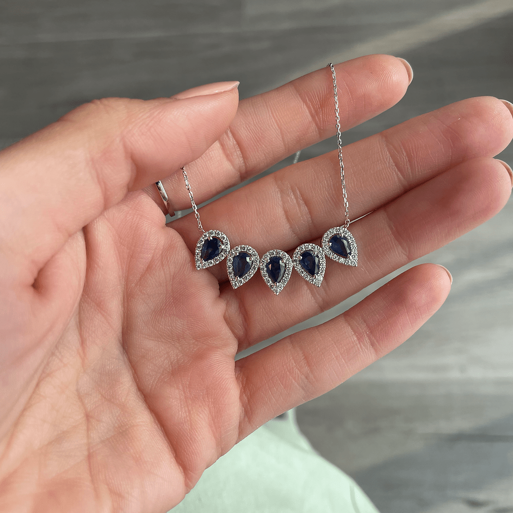 Pear Sapphire Necklace - HIBA JABER