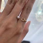 عرض الصورة في المعرض، Pearl قطرة خاتم - Plain - HIBA JABER