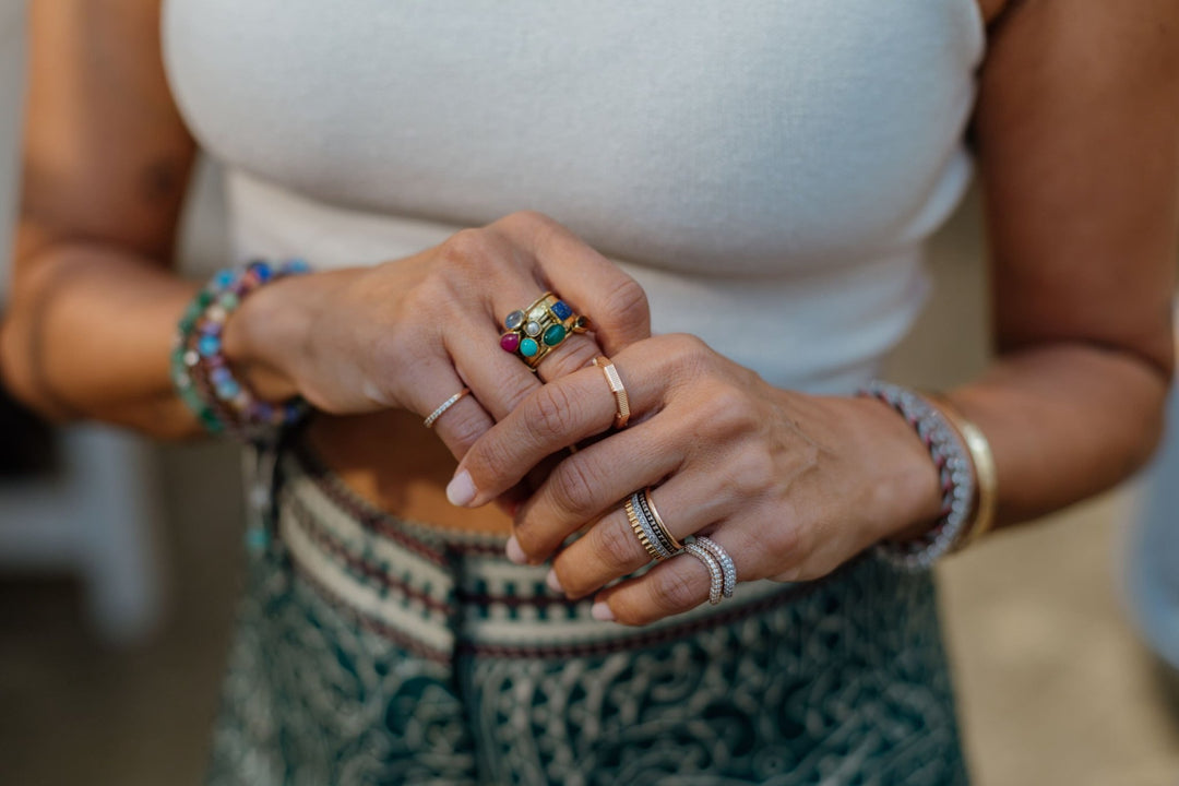 Pinki Bold Infinity Ring/ Dual Gold - HIBA JABER