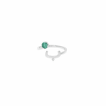 عرض الصورة في المعرض، Plain Initial Open خاتم مع a Gemstone - HIBA JABER