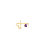 عرض الصورة في المعرض، Plain Initial Open خاتم مع a Gemstone - HIBA JABER