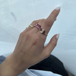 عرض الصورة في المعرض، Plain Initial Open خاتم مع a Gemstone - HIBA JABER
