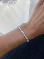 عرض الصورة في المعرض، Princess Cut Diamond Tennis Bracelet / 0.19ct Each - HIBA JABER