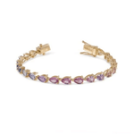 Load image into Gallery viewer, Rainbow Sapphire Pear Bracelet - HIBA JABER