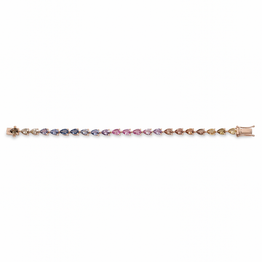 Rainbow Sapphire Pear Bracelet - HIBA JABER