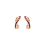 Load image into Gallery viewer, Rose Mini Infinity Hoops Set - HIBA JABER