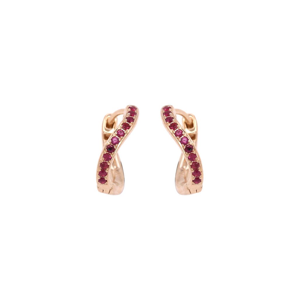 Rose Mini Infinity Hoops Set - HIBA JABER