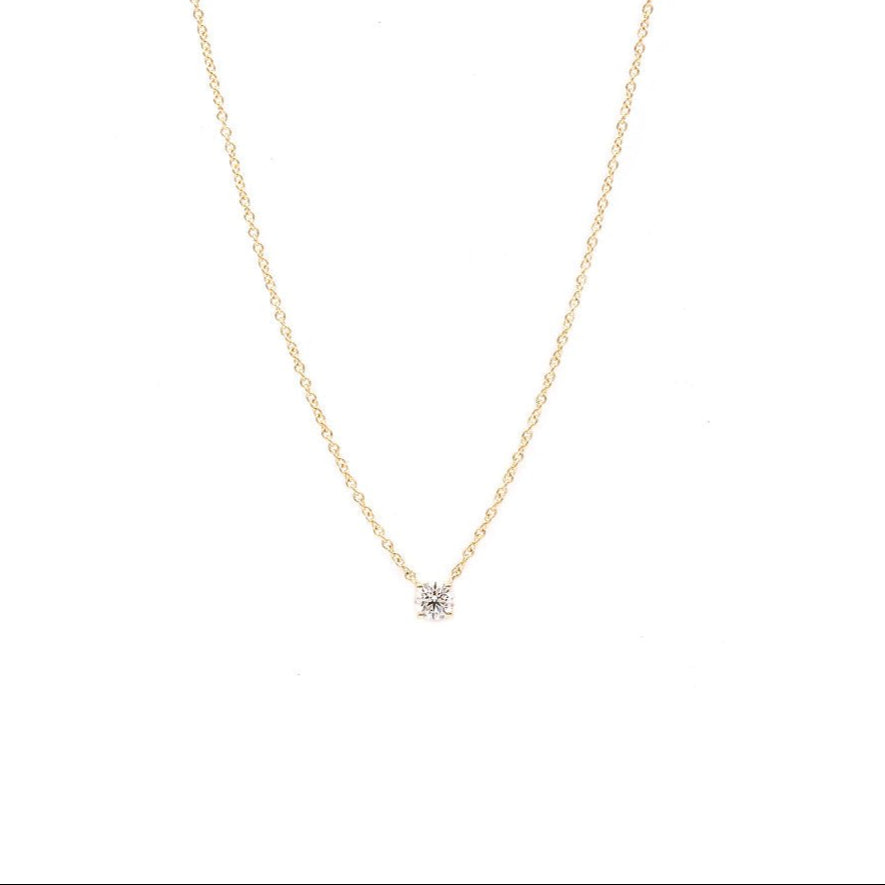 Round Diamond Solitaire Necklace / 0.3ct - HIBA JABER