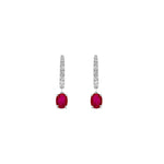 تحميل الصورة في عارض المعرض, Ruby Hanging Diamonds Hoops - Set of Earrings - HIBA JABER