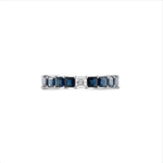 تحميل الصورة في عارض المعرض, Sapphire Eternity Ring With an Odd Diamond - HIBA JABER