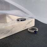 تحميل الصورة في عارض المعرض, Sapphire Eternity Ring With an Odd Diamond - HIBA JABER