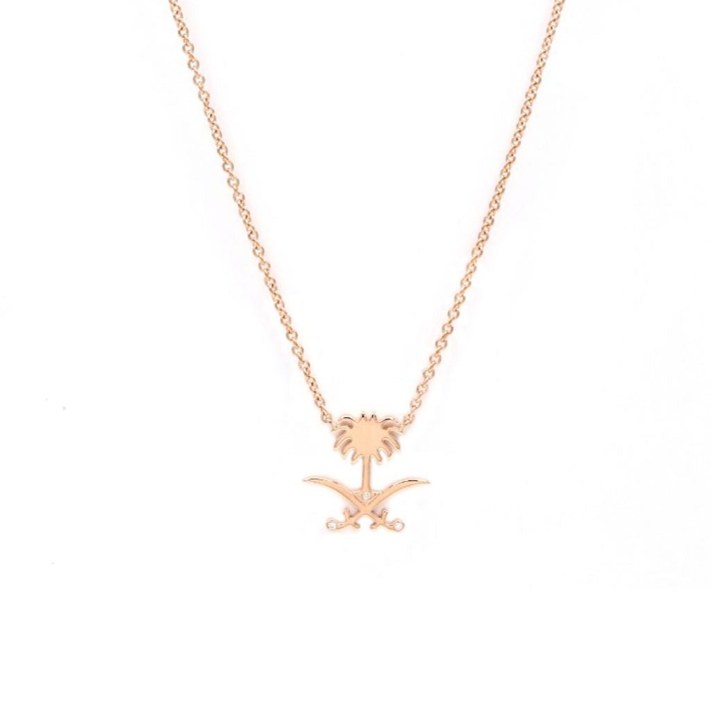 Saudi Emblem 18k Gold Necklace - HIBA JABER