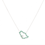 Load image into Gallery viewer, Saudi Map Heart Emerald Necklace - Saudi National Day - HIBA JABER