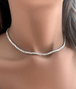 عرض الصورة في المعرض، Scattered Baguette Tennis Necklace 11ct - HIBA JABER