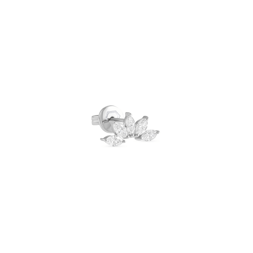 Semi Flower Diamond Earring - HIBA JABER