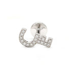 Load image into Gallery viewer, Single Initial Earring - With Diamonds/ Single Piece - HIBA JABER