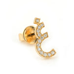 Load image into Gallery viewer, Single Initial Earring - With Diamonds/ Single Piece - HIBA JABER