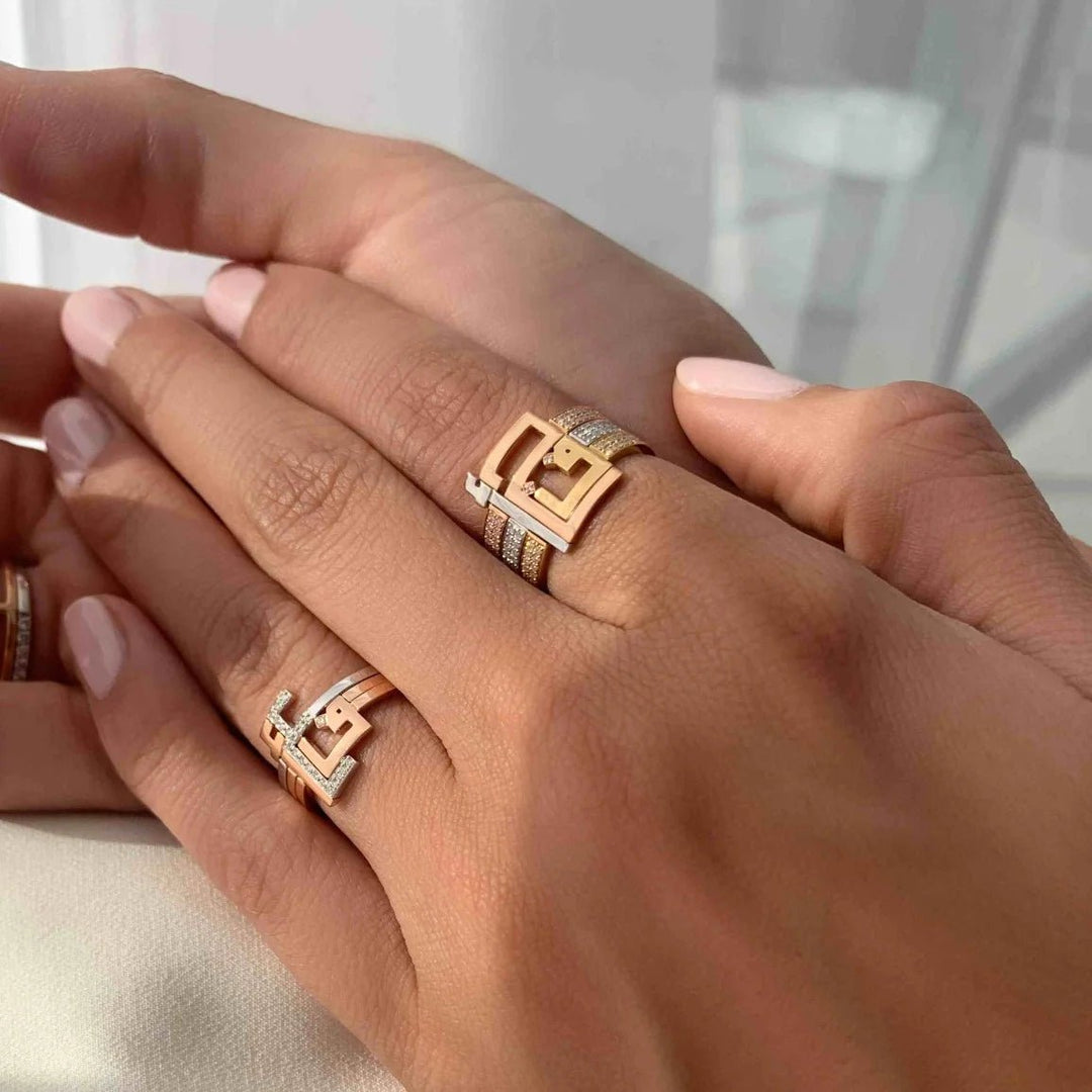 Thick Trio Rings - HIBA JABER