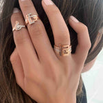 Load image into Gallery viewer, Thick Trio Rings - HIBA JABER