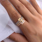Load image into Gallery viewer, Thick Trio Rings - HIBA JABER